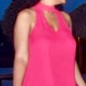 Hot pink halter dress